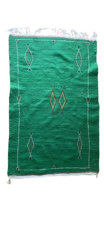 Handwoven Moroccan rug - Green